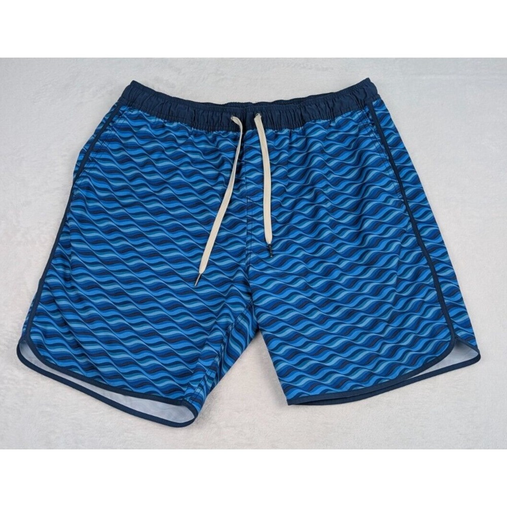 Fair Harbor The Anchor Swim Shorts Mens 2XL Lined Blue‎ Art Waves